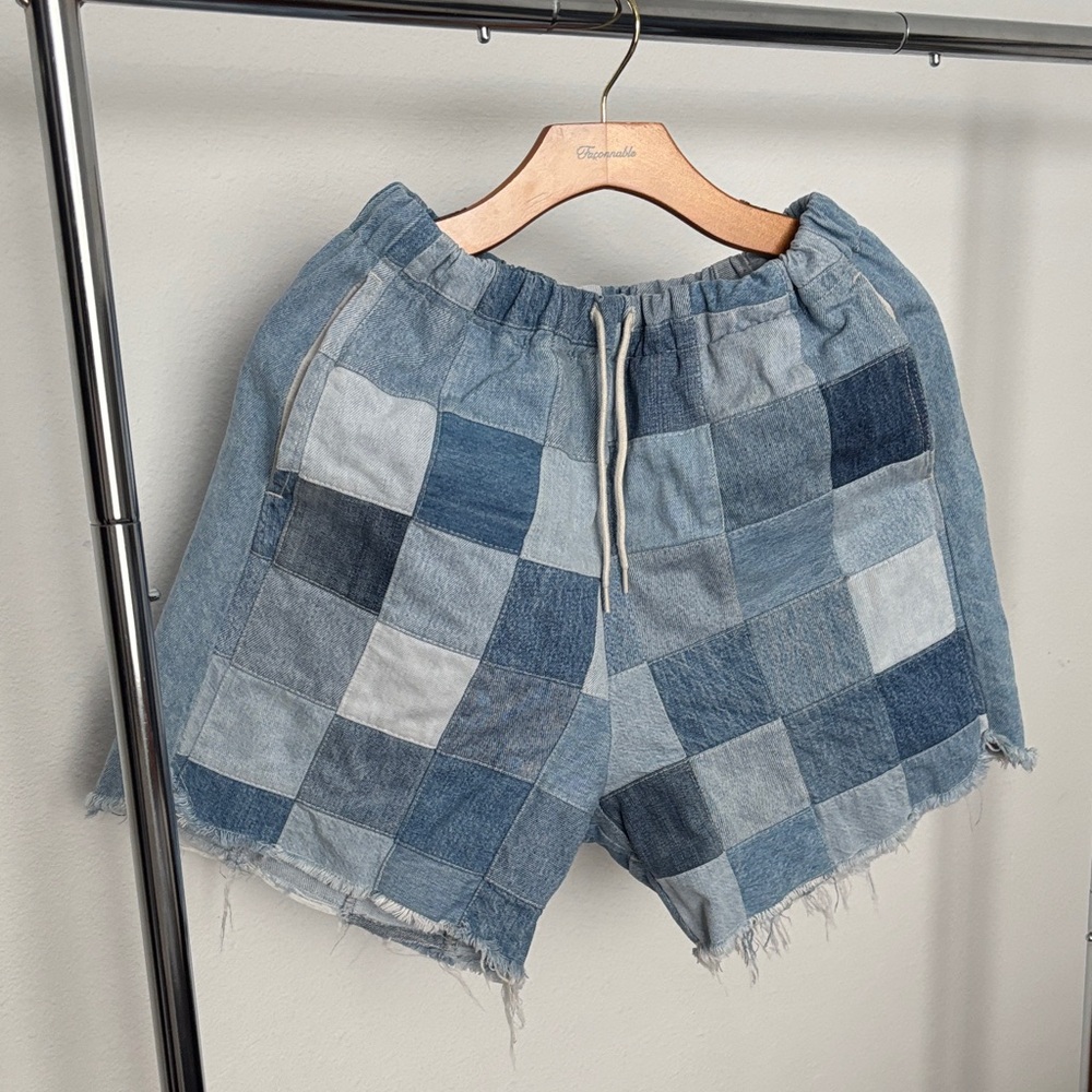Patchwork Denim Men’s  Shorts